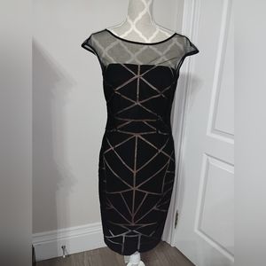 *3/20* JS Collections Black Mesh Dress with Cutouts